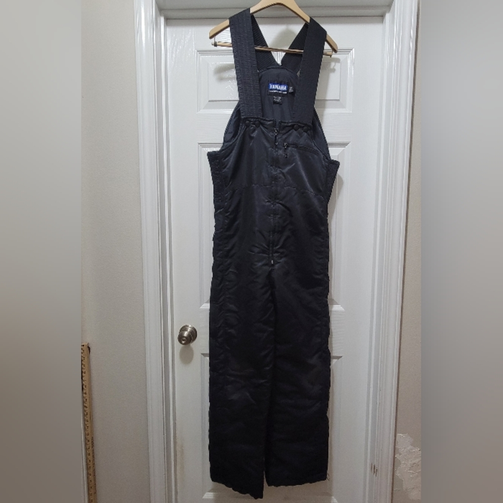 VTG Yamaha Cold Weather Gear Black Insulated Snowmobile Bibs Quilted Men's S‎